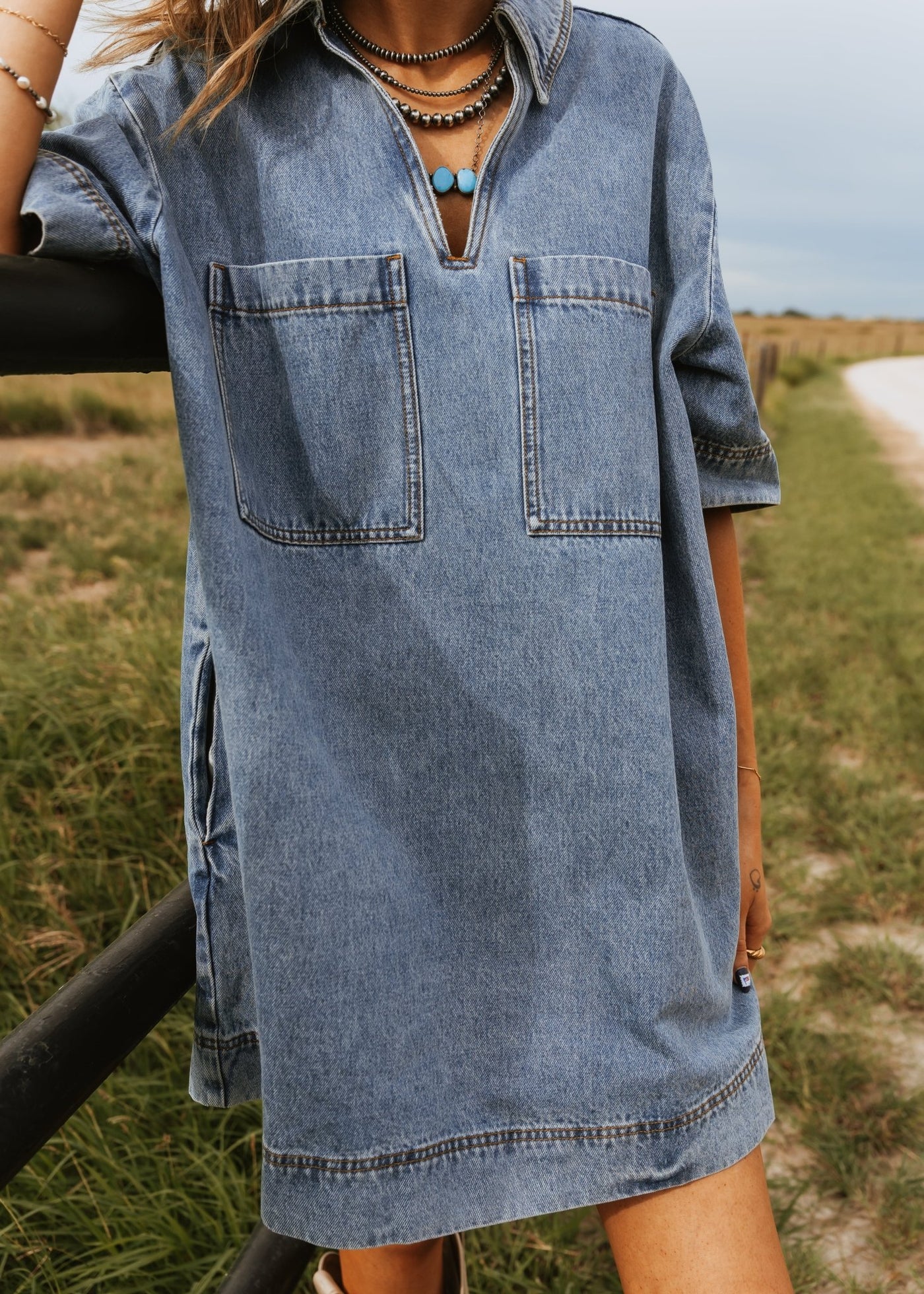 Denim Tunic Dress D4231 - Southern Soule Designs