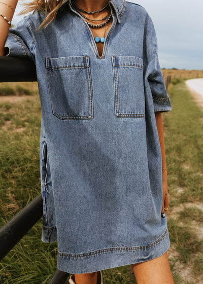 Denim Tunic Dress D4231 - Southern Soule Designs