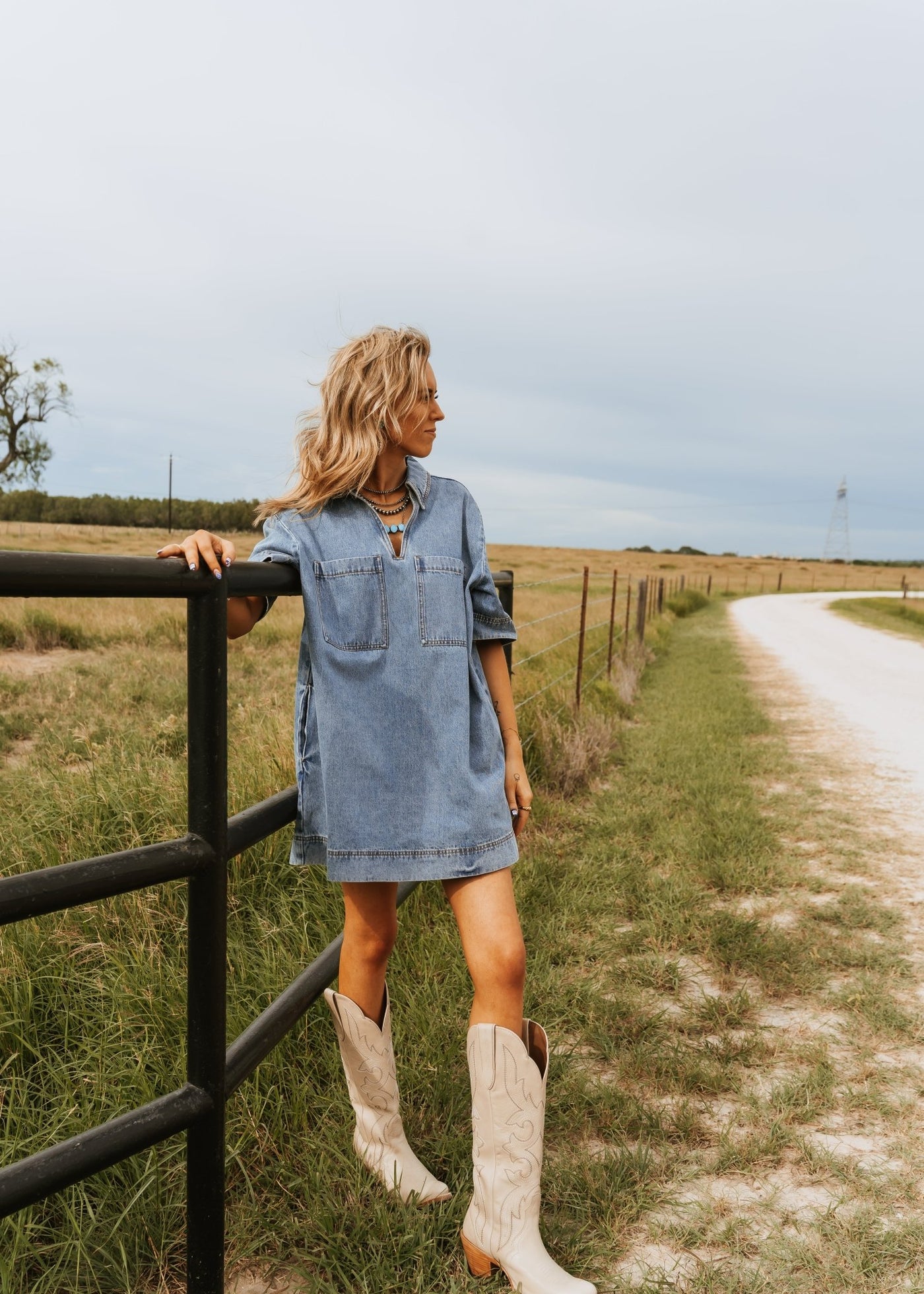 Denim Tunic Dress D4231 - Southern Soule Designs