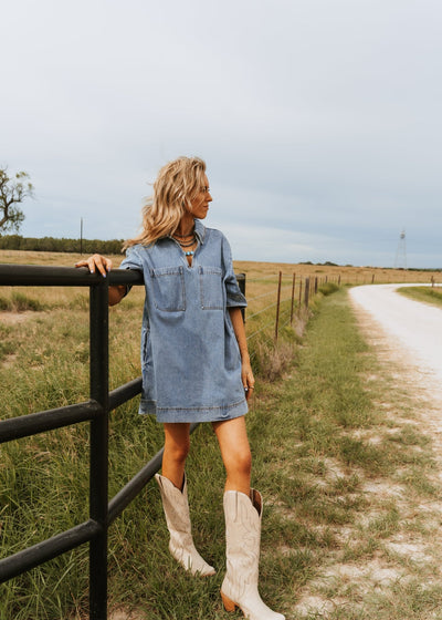 Denim Tunic Dress D4231 - Southern Soule Designs