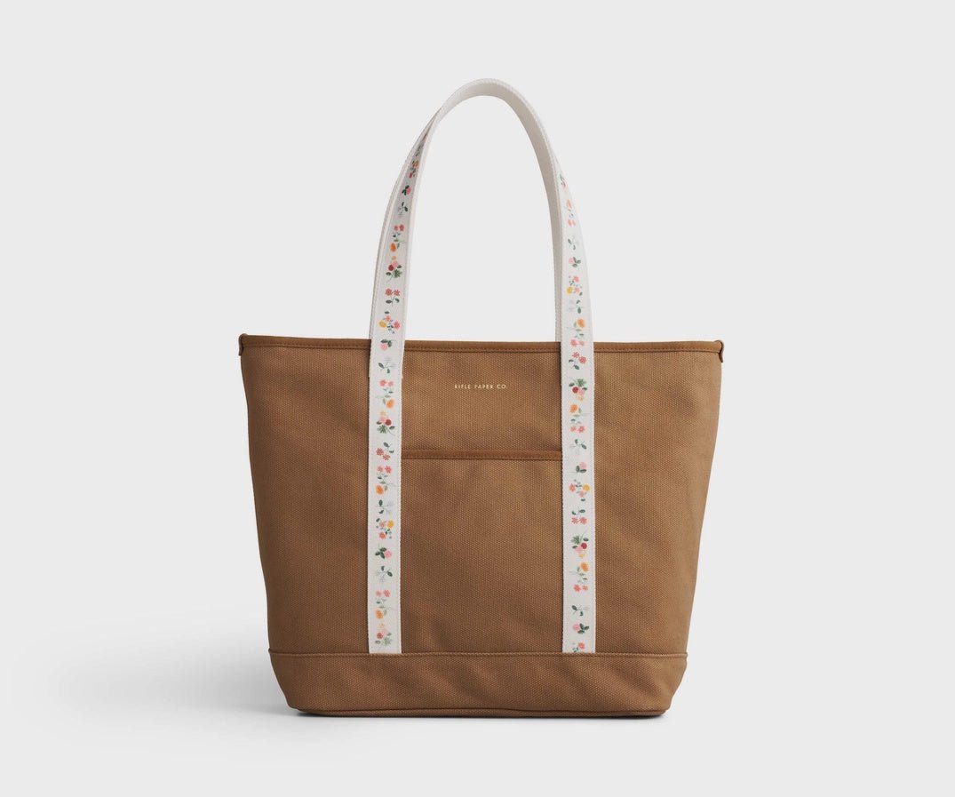 Ditsy dahlia Canvas Carry All SGCE03 - Southern Soule Designs