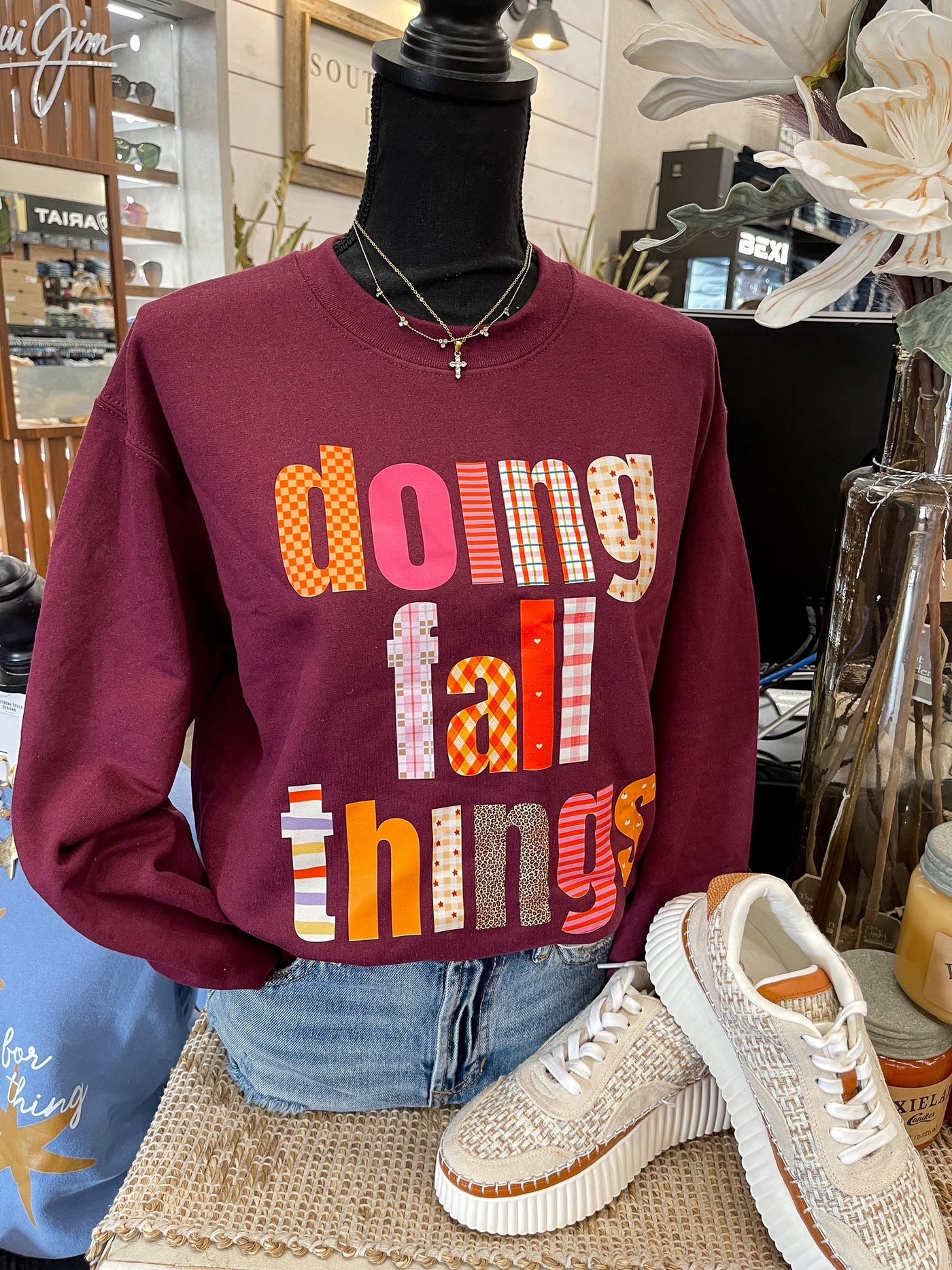 Doing Fall Things Maroon Sweatshirt - Southern Soule Designs