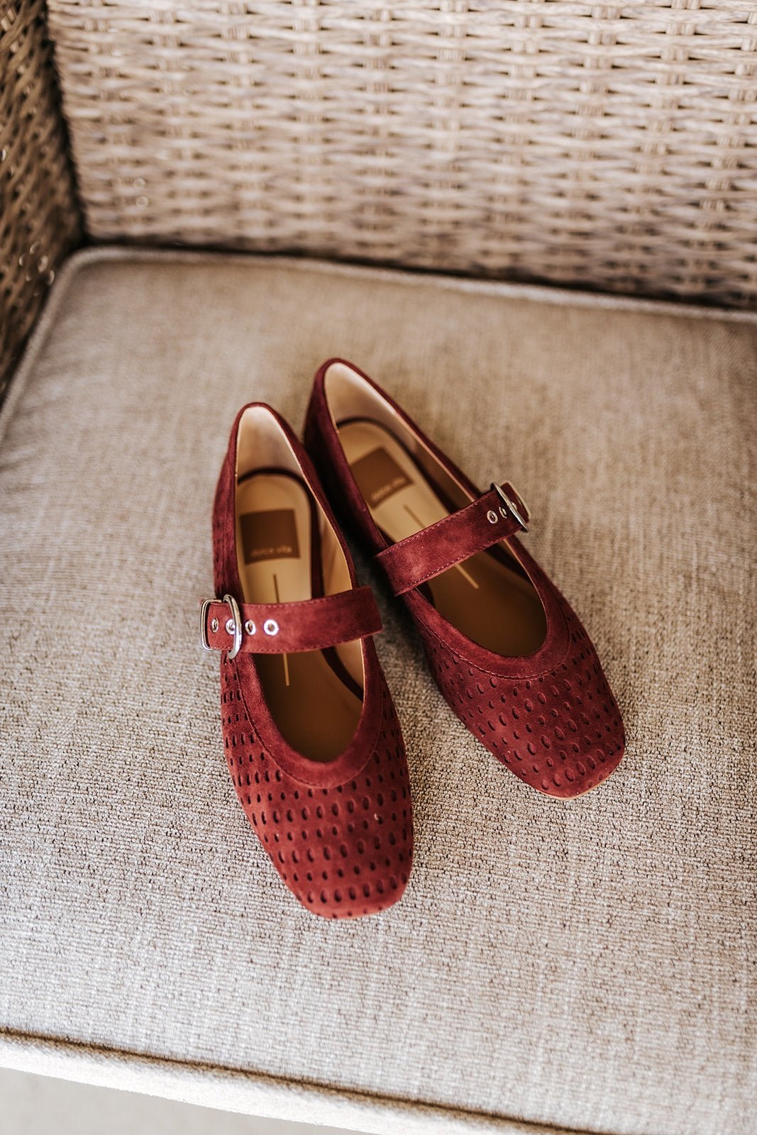 Dolce Vita Mikela Berry Perforated Suede Flats - Southern Soule Designs