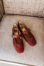 Dolce Vita Mikela Berry Perforated Suede Flats - Southern Soule Designs