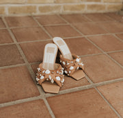 Dolce Vita Tylah Heels Toffee Beaded Raffia - Southern Soule Designs