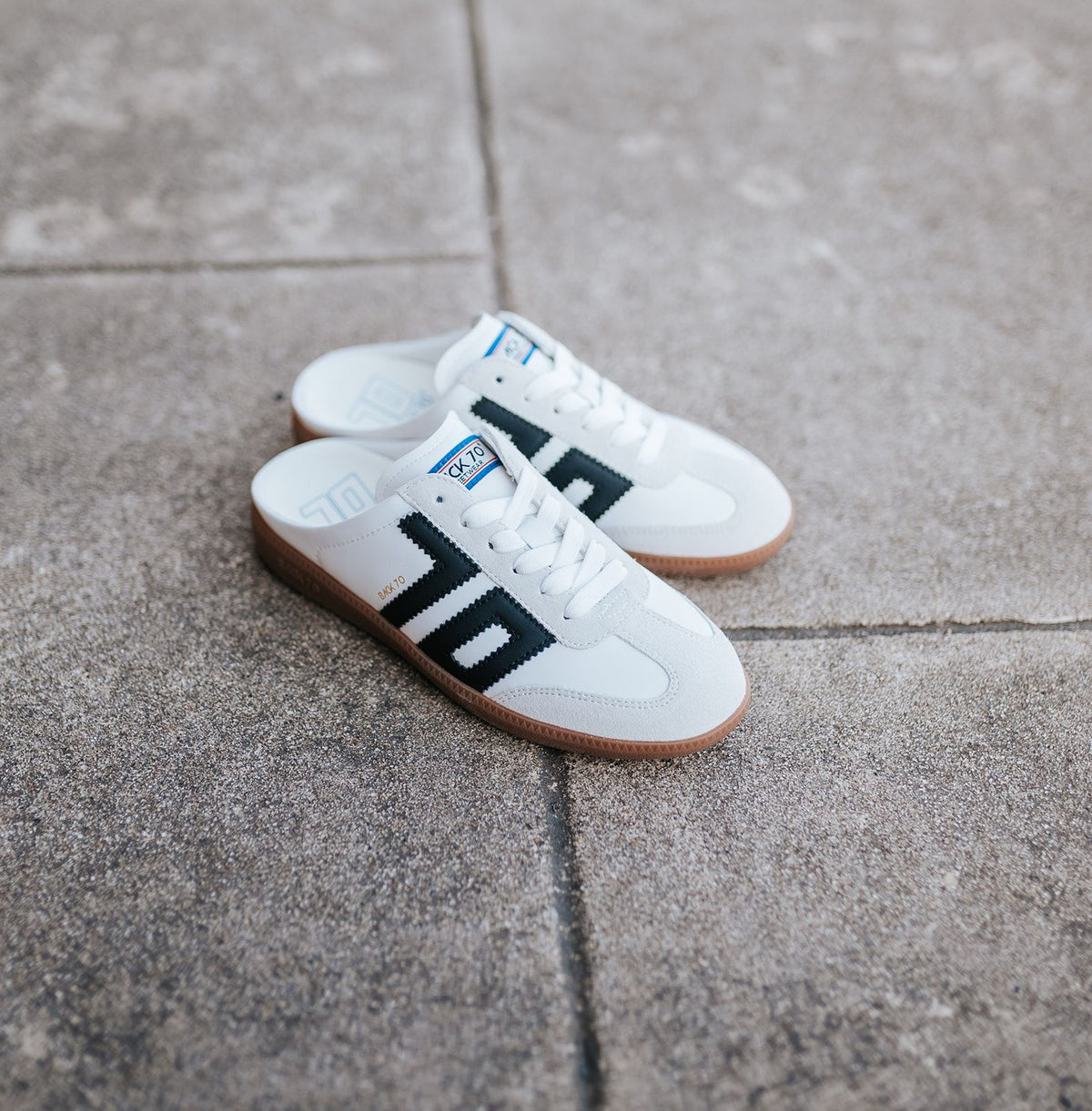 Easter in White Black Backless Sneaker
