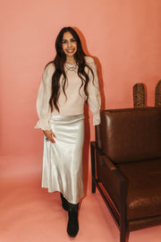 Dove Satin Maxi Skirt LSK0260 - Southern Soule Designs