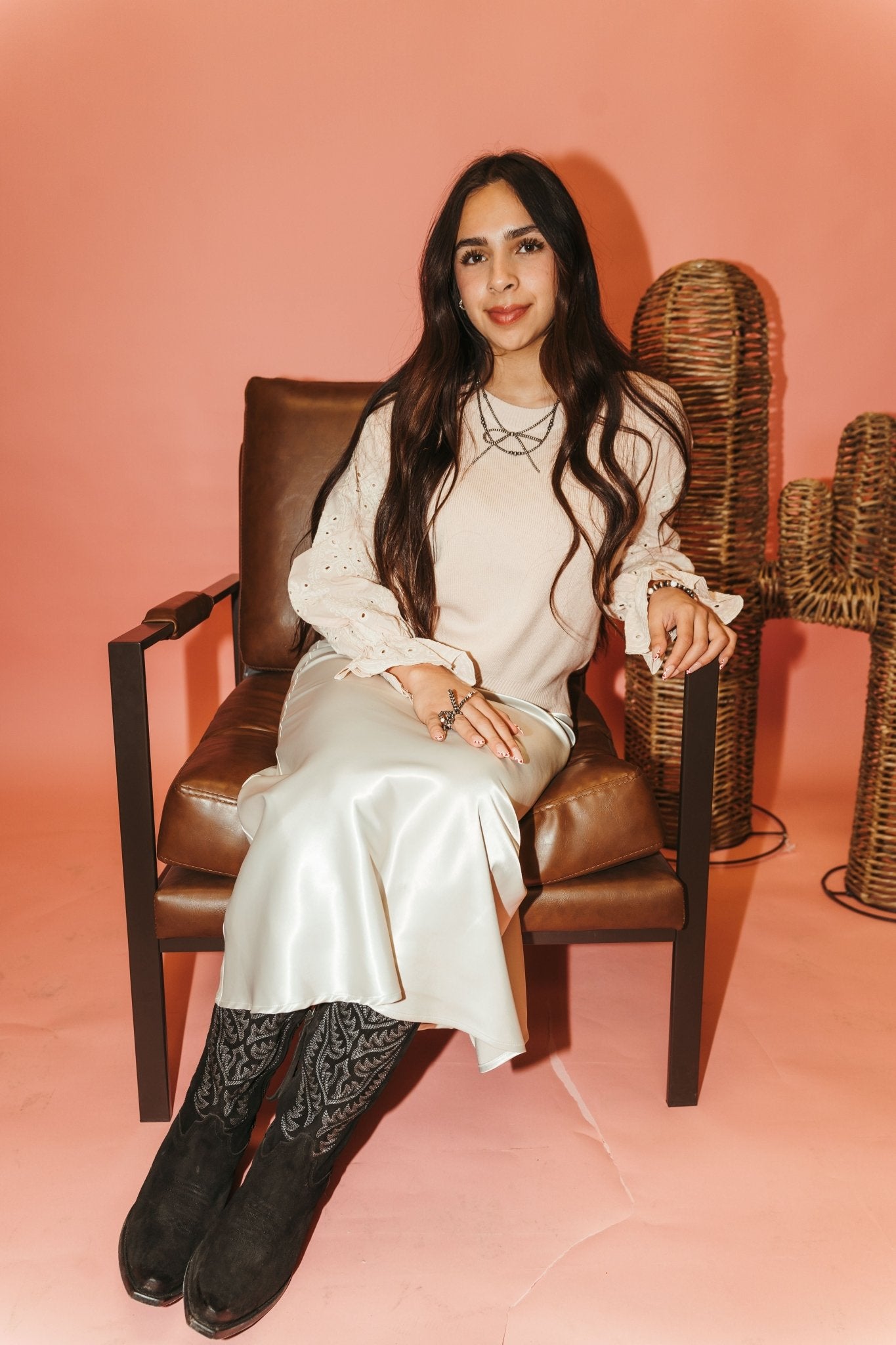 Dove Satin Maxi Skirt LSK0260 - Southern Soule Designs