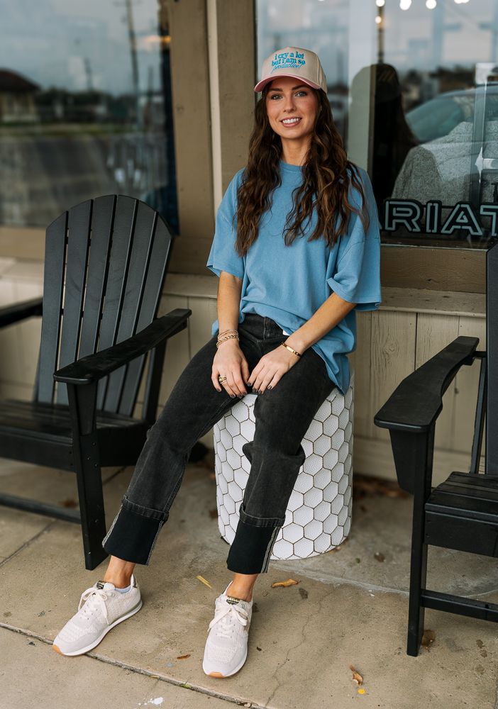 DZ24E437 Gray Blue Ovrsz Tee - Southern Soule Designs