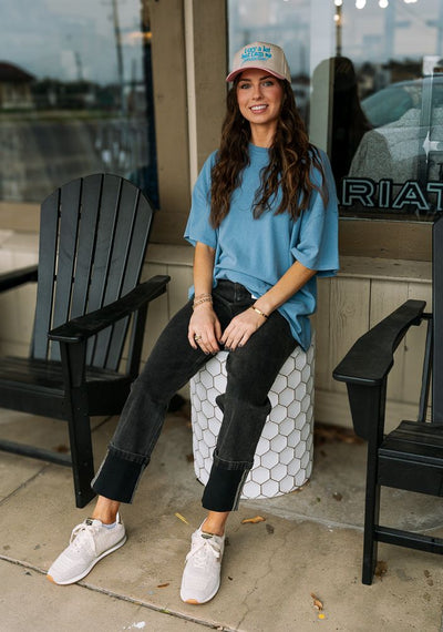 DZ24E437 Gray Blue Ovrsz Tee - Southern Soule Designs