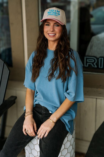 DZ24E437 Gray Blue Ovrsz Tee - Southern Soule Designs