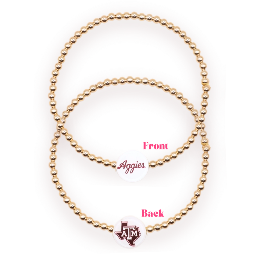 Tamu/Aggies Logo Gold Bracelet
