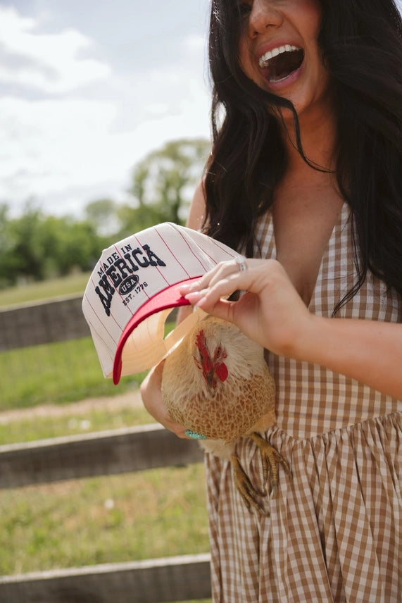 Made in America Red Stripe Vintage Trucker Hat