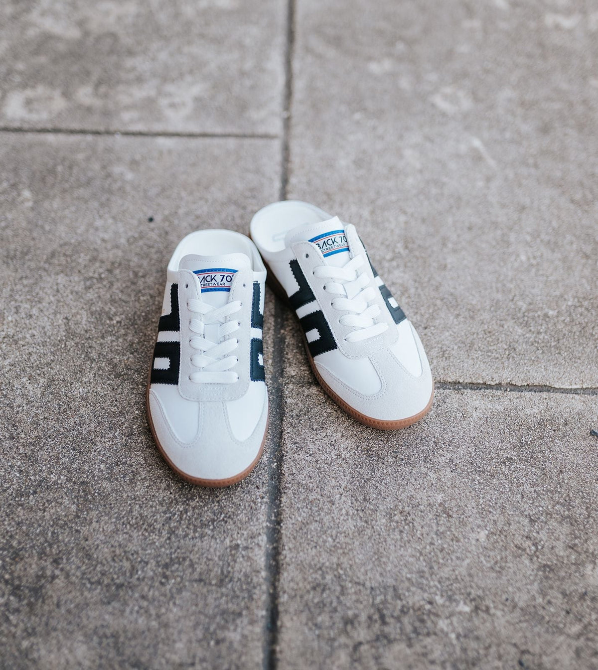 Easter in White Black Backless Sneaker - Southern Soule Designs