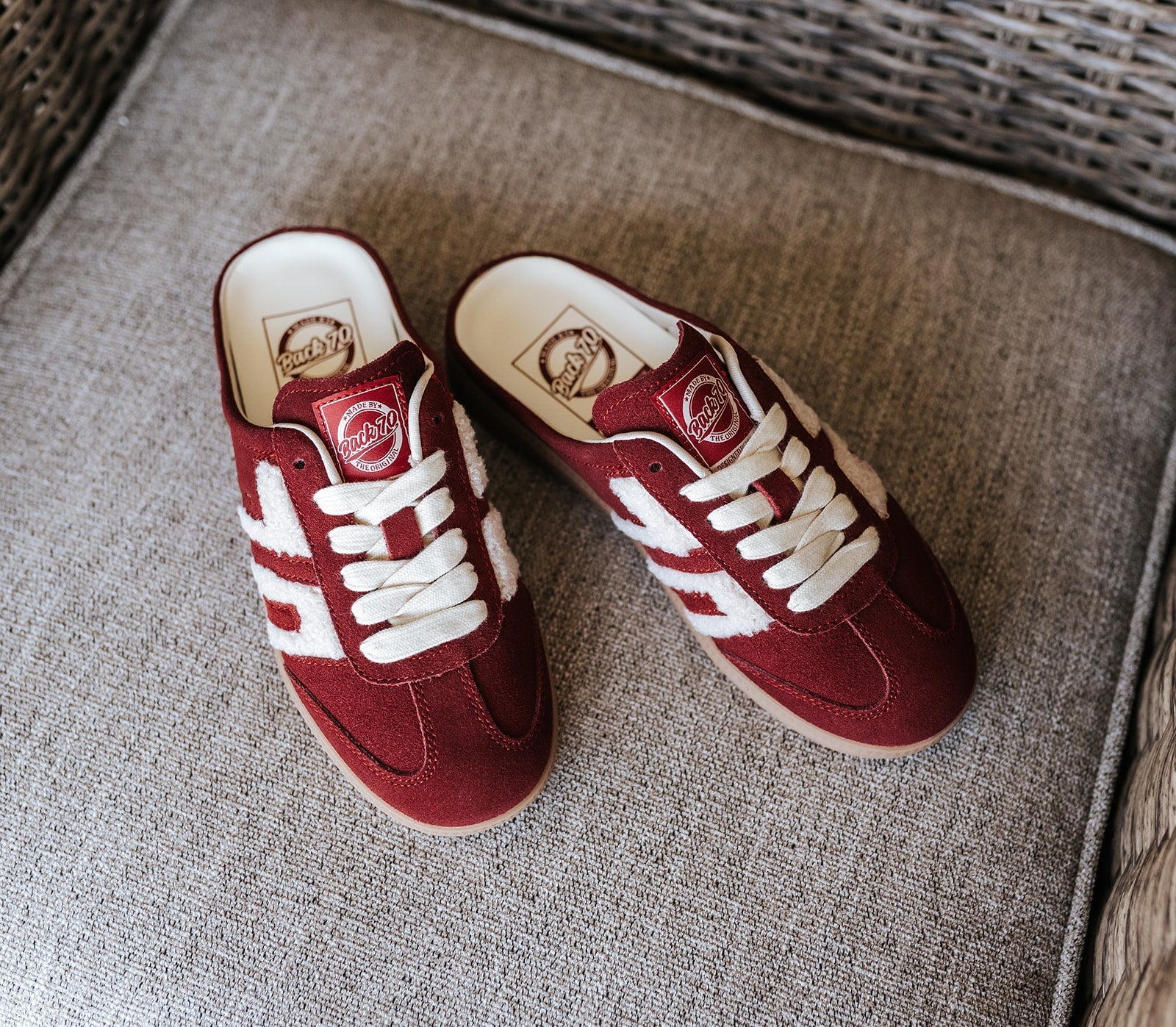 Easter W26 in Red Teddy Backless Sneakers - Southern Soule Designs