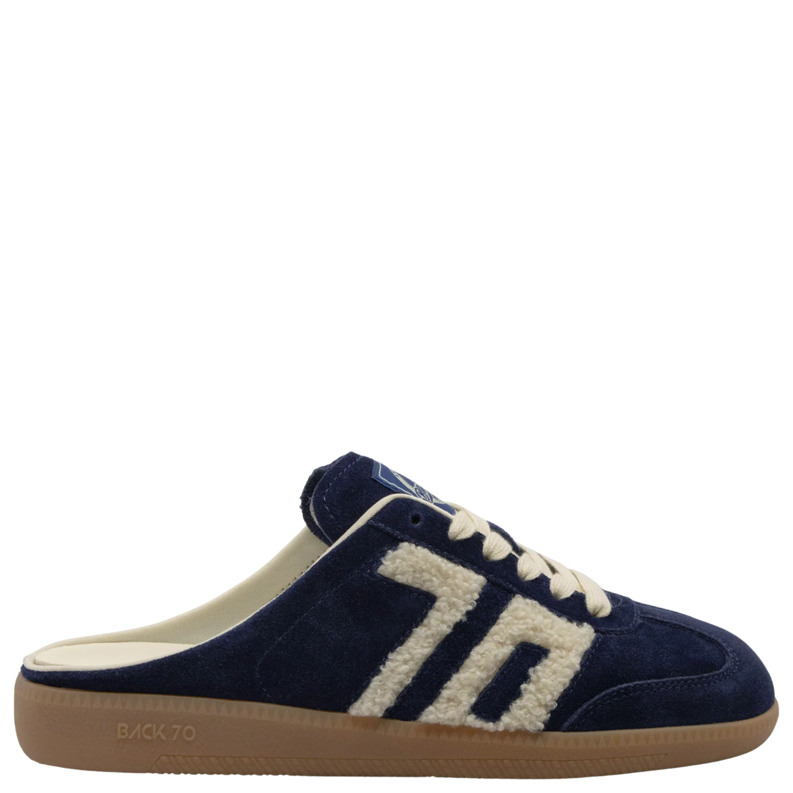 Easter W26 in Navy Teddy Backless Sneakers