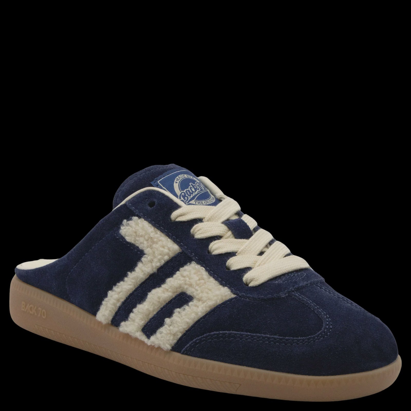Easter W26 in Navy Teddy Backless Sneakers