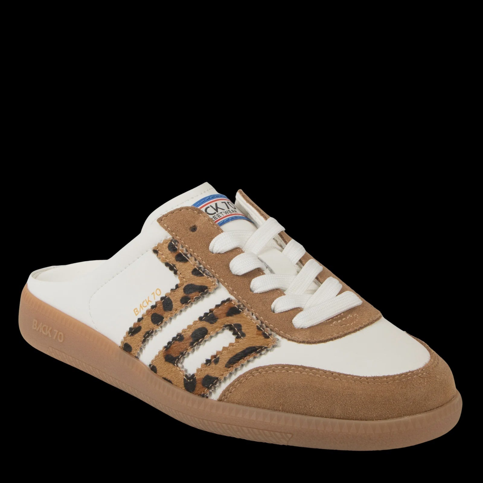 Easter in White Leopard Backless Sneaker