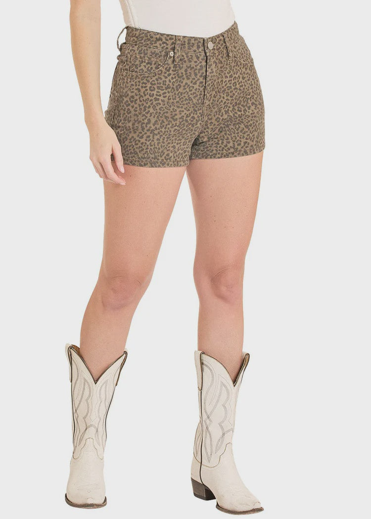 Rock & Roll Women's Cheetah Print Shorts Brown BW68D08508