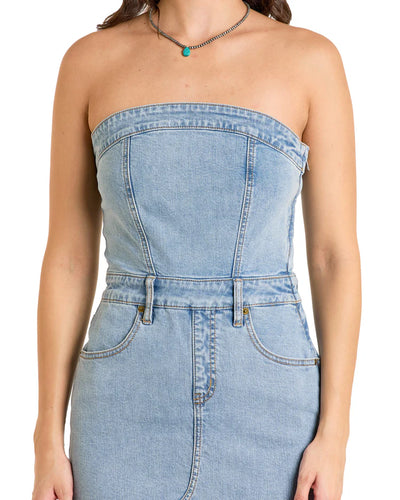 Rock & Roll Women's Detachable Strap Dress Light Wash BWD0D06413