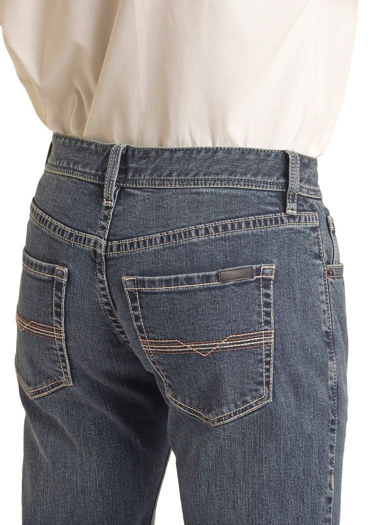 Rock & Roll Men's Vintage '46 Regular Fit Stackable Bootcut Jean Medium Wash VMSPD03714