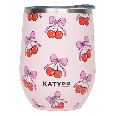 Cherry Bow Wine Tumbler Light Pink