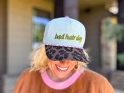 Light Blue "Bad Hair Day" Embroidered Trucker Hat HAT-53