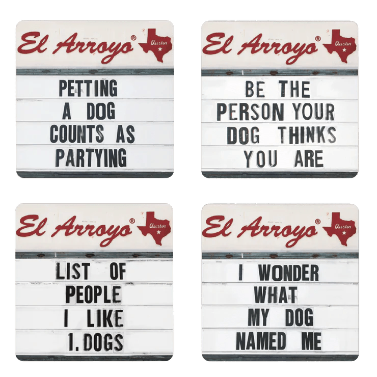 El Arroyo You Lucky Dog Coaster Set - Southern Soule Designs