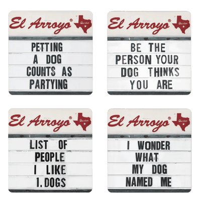 El Arroyo You Lucky Dog Coaster Set - Southern Soule Designs