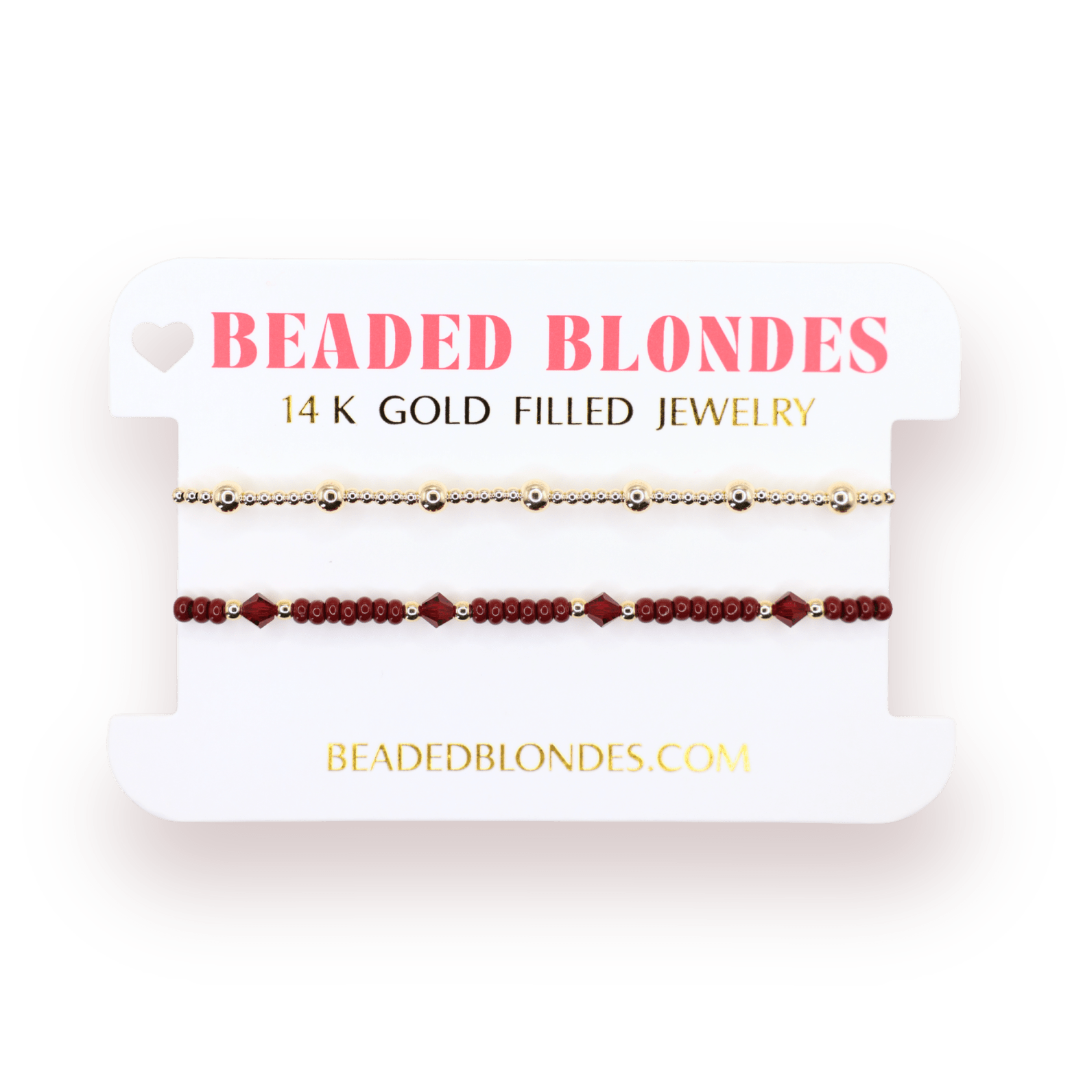 Eleanor Bracelet in Burgundy + June in Gold (Stack of 2) - Southern Soule Designs