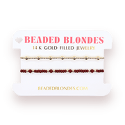 Eleanor Bracelet in Burgundy + June in Gold (Stack of 2) - Southern Soule Designs