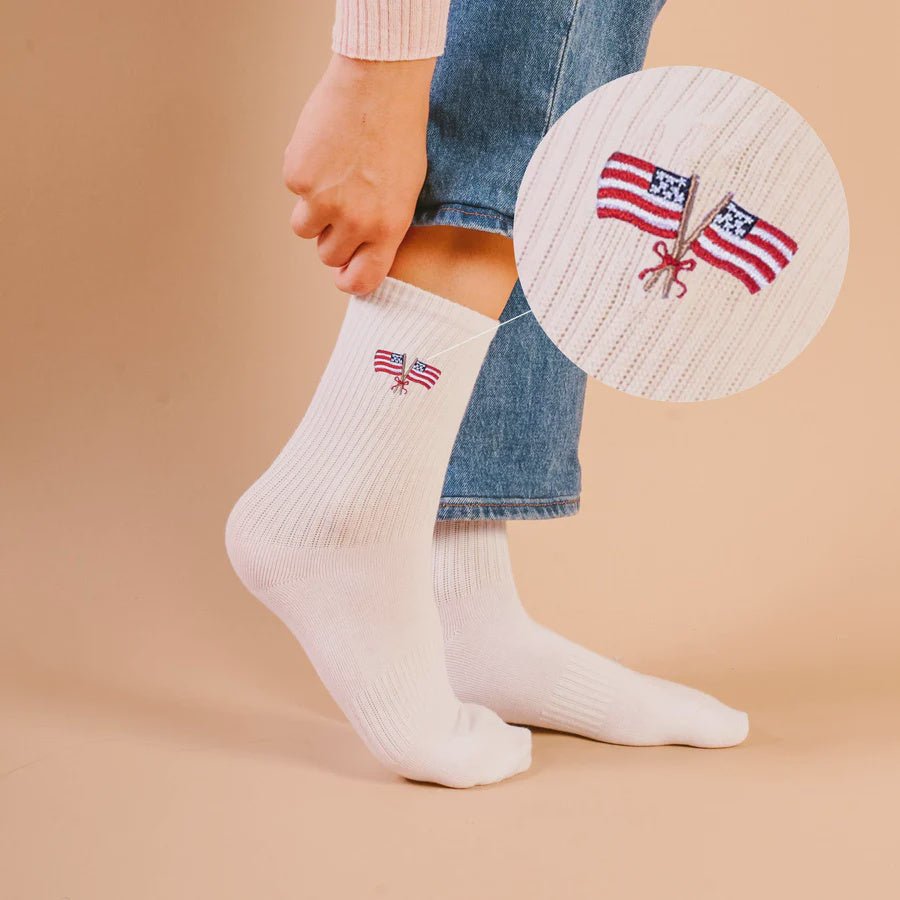 Embroidered Crew Socks - Southern Soule Designs