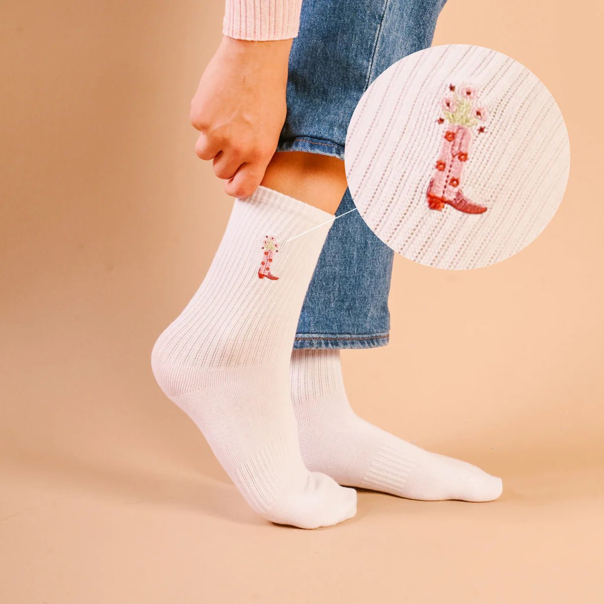 Embroidered Crew Socks - Southern Soule Designs