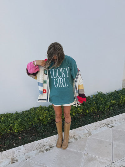 Emerald Lucky Girl Graphic Tee - Southern Soule Designs