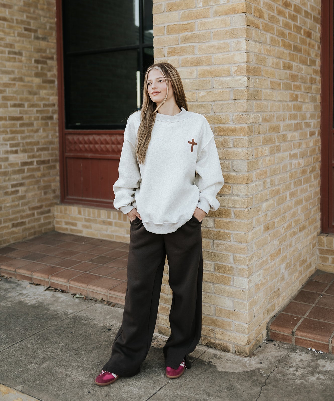 Espresso CloudWalk Wide Leg Fleece Pants KP5704 - Southern Soule Designs