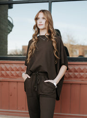 Espresso Malibu Vintage Dolman Top KT5250 - Southern Soule Designs