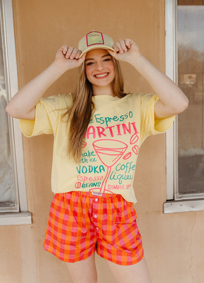 Espresso Martini Yellow Tee - Southern Soule Designs