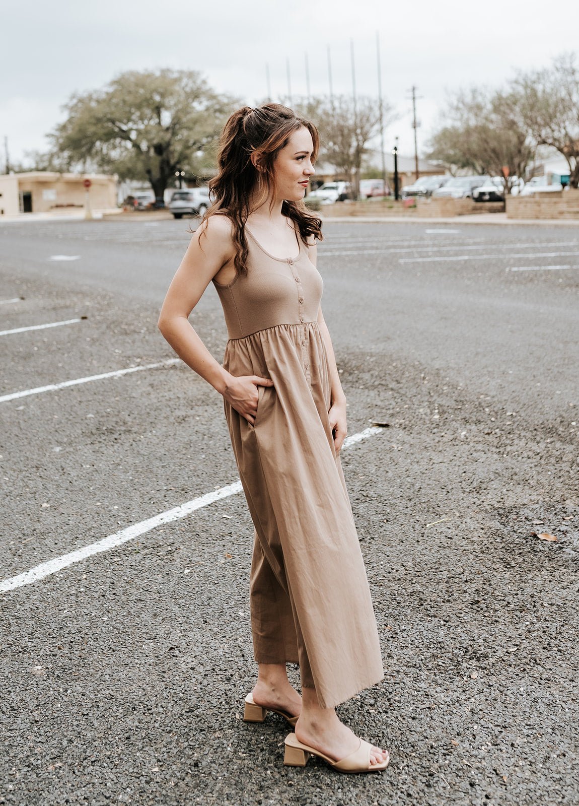 Espresso Twofer Knit Tank Midi Dress WL25 - 12337 - Southern Soule Designs
