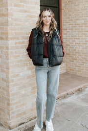 Essential Puffer Vest Black ZV254678 - Southern Soule Designs