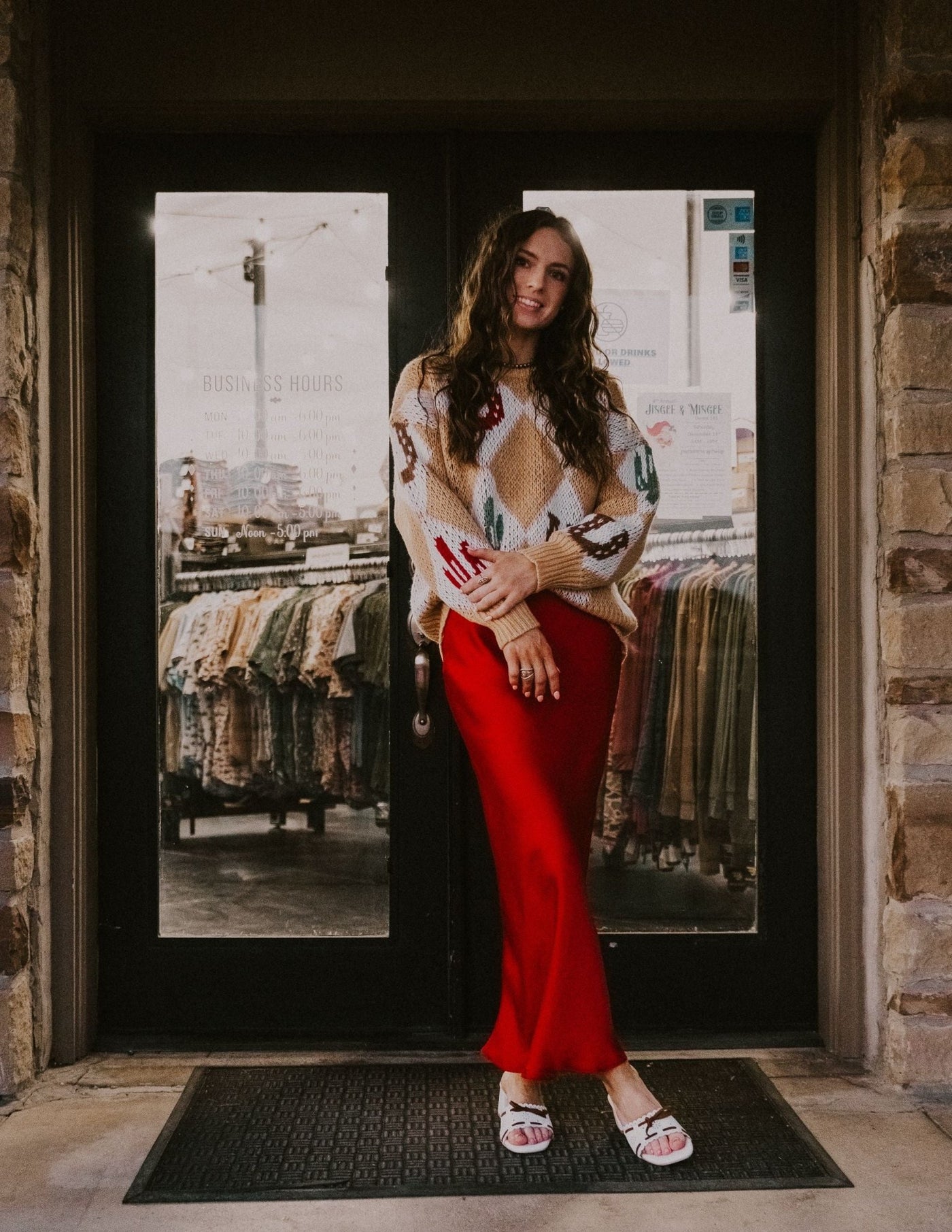 Europa Poly Sheen Skirt Haute Red ZK234341 - Southern Soule Designs