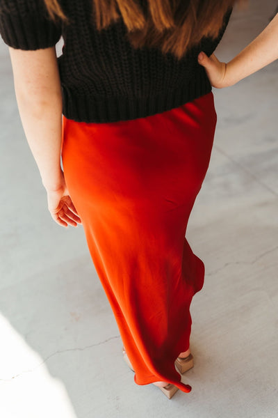 Europa Poly Sheen Skirt Haute Red ZK234341 - Southern Soule Designs