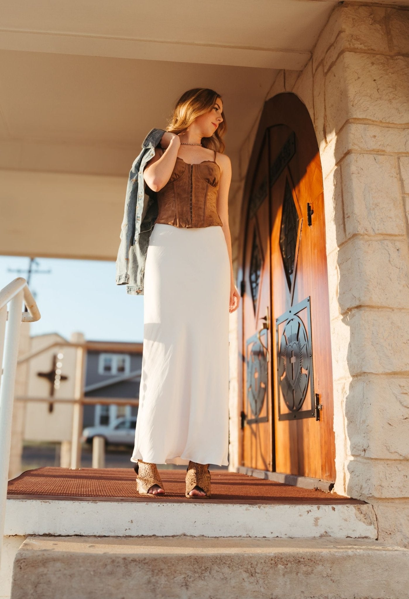 Europa Poly Sheen Skirt Sea Salt ZK234341 - Southern Soule Designs