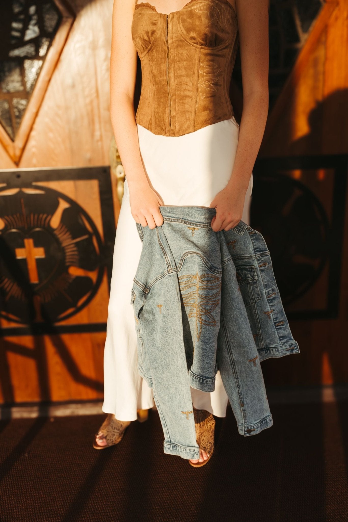 Europa Poly Sheen Skirt Sea Salt ZK234341 - Southern Soule Designs