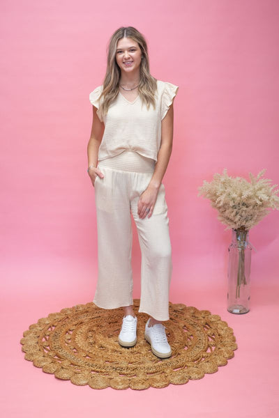 Butter Gauze Smock Waist Pant