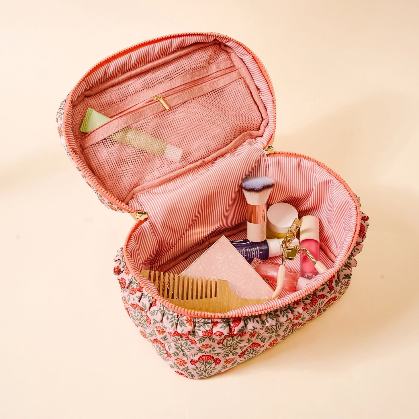 Everbloom Dusty Rose Glam & Go Quilted Cosmetic Bag - Southern Soule Designs