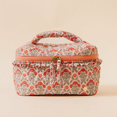 Everbloom Dusty Rose Glam & Go Quilted Cosmetic Bag - Southern Soule Designs