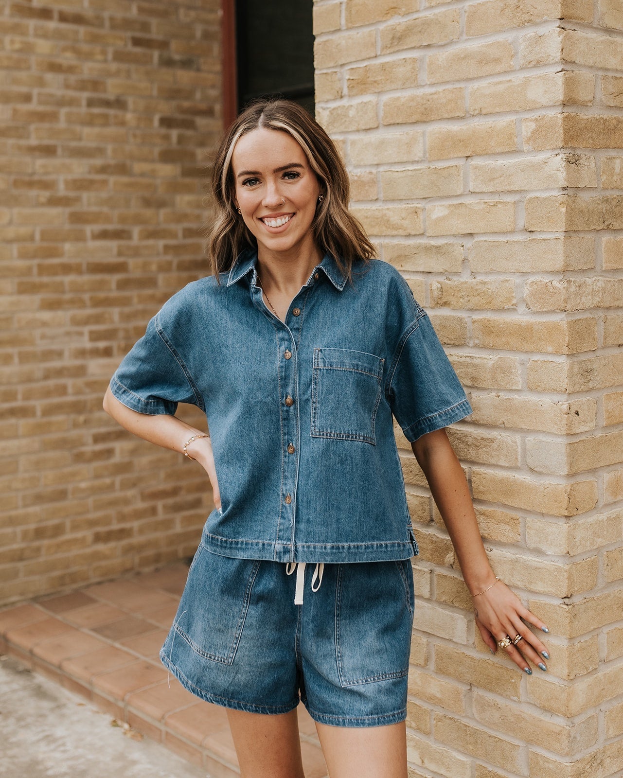 Everyday Denim Button Up Deep Water ZT261115 - Southern Soule Designs