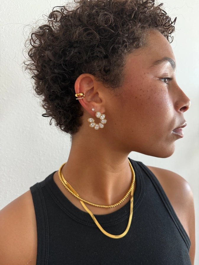 Ezzy Crystal Stud Earrings Gold - Southern Soule Designs