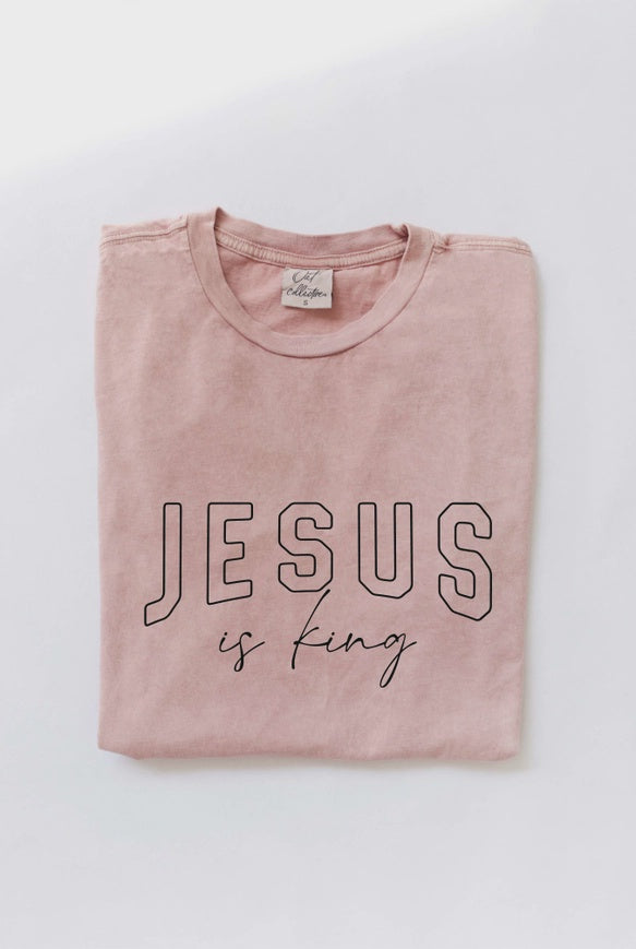 Jesus is King Tee - Soft Pink
