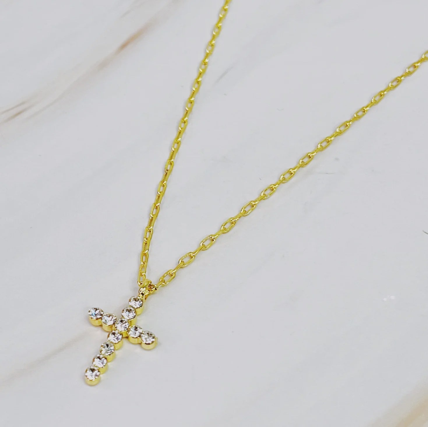 Faceted Crystal Cross Necklace - Southern Soule Designs